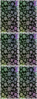 Renkli Bahar Temalı Kusursuz Arkaplan. Gri ve siyah renkli çiçekler. Düz Çiçek Elementleri Tasarımı. Raster illüstrasyonunda kusursuz çiçek deseni.