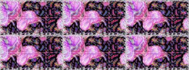 Siyah ve nötr renklerde çiçekler. Raster illüstrasyonunda kusursuz çiçek deseni.