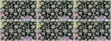 Çiçeksiz desenlerin resmi. Vadinin çiçekleri siyah ve gri renklerde.