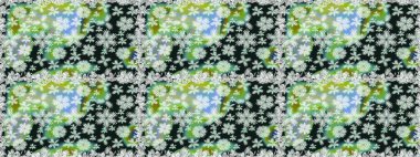 Raster illüstrasyonunda kusursuz çiçek deseni. Gri ve nötr renkte çiçekler.