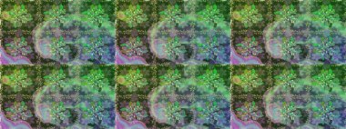 Raster deseni. Küçük çiçekteki sevimli çiçek deseni. Raster illüstrasyonu. Soyut çiçek desensiz arkaplan. Yeşil ve nötr renklerde.