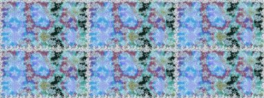 Mavi ve nötr renklerde çiçekler. Kusursuz çiçek deseni duvar kâğıdı olarak kullanılabilir. Raster illüstrasyonu.