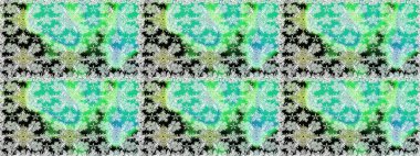 Çiçekler. Soyut etnik raster kusursuz desen. Vadinin çiçekleri yeşil ve nötr renklerde.