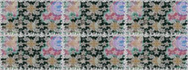 Gri ve mavi renkte çiçekler. Raster düz çiçekleri pürüzsüz desen. Tasarım hediye paketi, tebrik kartları, posterler ve afiş tasarımı.