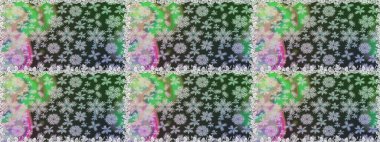 Renkli Bahar Temalı Kusursuz Arkaplan. Çiçeksiz desenli arka plan. Gri ve yeşil renkli çiçekler. Düz Çiçek Elementleri Tasarım Raster illüstrasyonu.