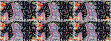 Siyah ve nötr renklerde etnik çiçeklerle kusursuz bir desen. Raster Çiçek İllüstrasyonu güzel tekstil..