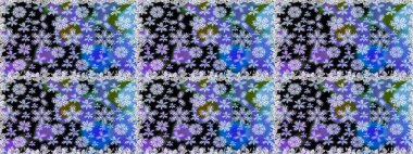 Düz çiçek öğeleri tasarım. Güzel kumaş deseni. Trendy sorunsuz çiçek deseni içinde Raster resim. Yaz tema Dikişsiz desen arka plan rengi.