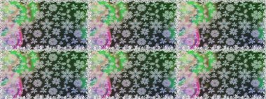 Renkli Bahar Temalı Kusursuz Arkaplan. Çiçeksiz desenli arka plan. Gri ve yeşil renkli çiçekler. Düz Çiçek Elementleri Tasarım Raster illüstrasyonu.