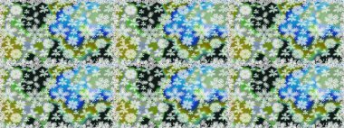 Tarafsız ve gri, tarafsız ve gri. El çizimi çiçek unsurları olan soyut, dikişsiz raster deseni. Çiçekli ipek eşarp. 1950-1960 motifleri. Retro tekstil tasarım koleksiyonu.