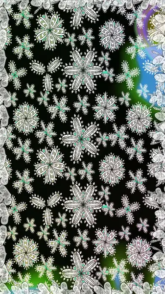 Düz Çiçek Elementleri Tasarımı. Çiçekli, kusursuz bir arkaplan. Çocuk stili. Renkli Bahar Teması Kusursuz Arkaplan.