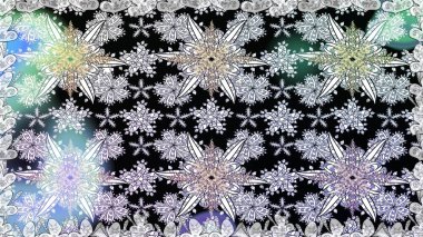 Klasik çiçekler. El çizimi, soyut ve süslü elementler. Yaz çiçekleri teması. Suluboya resim taklit Raster çizimi. Tarafsız ve siyah renkler.