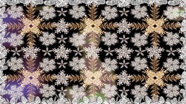 Siyah ve bej renkli çiçekler. Düz Çiçek Elementleri Tasarımı. Renkli Bahar Temalı Kusursuz Arkaplan. Raster illüstrasyonunda kusursuz çiçek deseni.