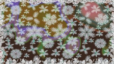 Gri ve kahverengi renkli çiçekler. Raster illüstrasyonunda kusursuz çiçek deseni.