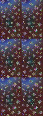 Kahverengi ve mor renkli çiçekler. Yumuşak, bahar çiçekli arka plan. Raster çiçek desenli ve çiçekli..