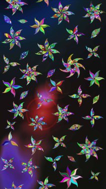 Kabile sanatı boho baskısı, klasik çiçek arkaplanı. Arkaplan dokusu, duvar kağıdı, çiçek temalı renkler. Soyut etnik raster çizim kalıbı.