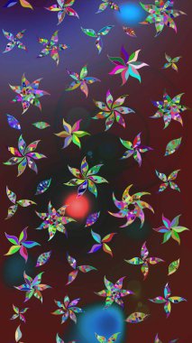 Düz Çiçek Elementleri Tasarımı. Renkli çiçekler. Renkli Bahar Teması eskiz kalıbı. Raster illüstrasyonunda çiçek deseni çizimi.