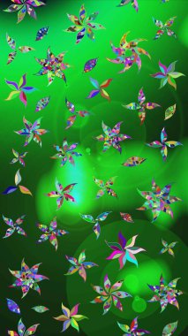 Düz Çiçek Elementleri Tasarımı. Asya tekstil tarzında. Renkli Bahar Teması eskiz kalıbı. Raster illüstrasyonu. Renkli çiçekler. Çiçek desenini çiz.