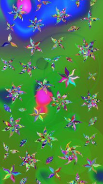 Colour Summer Theme sketch pattern Background. Flat Flower Elements Design. Trendy sketch Floral Pattern In Raster illustration. Beautiful fabric pattern.