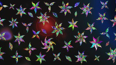 Küçük çiçekte hoş bir çiçek deseni var. Parlak çiçekli renkler üzerine soyut çizim deseni. Çiçek elementli zarif raster dokusu..