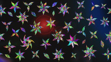 Renkli etnik çiçeklerle süslenmiş zarif bir eskiz şekli. Raster Çiçek İllüstrasyonu güzel tekstil..