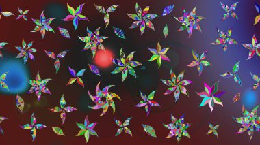 Kabile sanatı boho baskısı, klasik çiçek arkaplanı. Arkaplan dokusu, duvar kağıdı, çiçek temalı renkler. Soyut etnik raster çizim kalıbı.