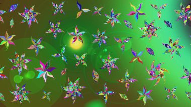 Düz Çiçek Elementleri Tasarımı. Çiçekli çizim şekli. Renkli Bahar Teması eskiz kalıbı. Renkli çiçekler.