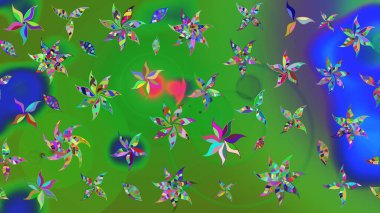 Parlak çiçekli halı renginde çizim deseni.