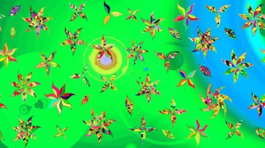 Raster illüstrasyonu. Tropik çiçek desenleri. Renkli çiçekler.