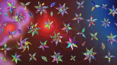 Karalama çiçeği. Zentangle soyut çiçekleri. Düz Çiçek Elementleri Tasarımı. Güzel kumaş deseni. Raster illüstrasyonu. Renkli Bahar Teması çizim şablonu.