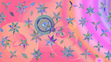 Suluboya tarzında pembe ve nötr renkte çiçekler. Raster illüstrasyonunda çiçek deseni çizimi.