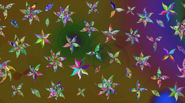 Raster illüstrasyonu. Tekstil veya kitap kapakları, imalat, duvar kağıtları, baskı, hediye paketi ve yapıştırma kitabı için çiçek eskizi geçmişi. Küçük ölçekli çiçeklerdeki basit sevimli desen.