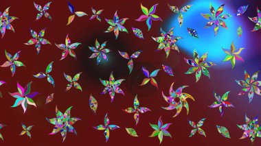 El çizimi, soyut ve süslü elementler. Klasik çiçekler. Suluboya resim taklit Raster çizimi. Kırmızı ve kahverengi renkler. Yaz çiçekleri teması.