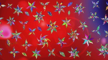 Modern stil dokusu. Çiçek desenli raster, kırmızı ve menekşe çizgi grafik deseni soyut raster arkaplan.