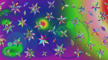 Raster. Eski usul. Kumaş, tekstil, duvar kağıdı baskısı için. Eskiz geçmişi. Tomurcukları çiçek olan sevimli bir çiçek deseni. Raster illüstrasyonu.