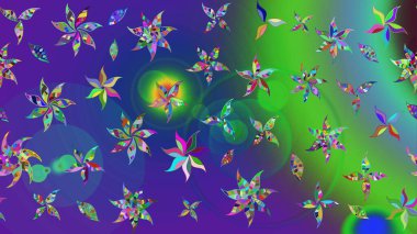 Üst manzara, yumuşak mavi ve yeşil renk tarzı. Sevgililer günü ve tebrik kartı konsepti için şık bir davetiye. Manzaralı çiçek deseni. Çiçek kompozisyonu, el boyası, hassas şablon..