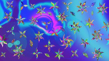 Mavi ve mor renkli çiçekler suluboya tarzında. Mavi ve menekşe renginde çiçekler olan çiçek deseni çiz.