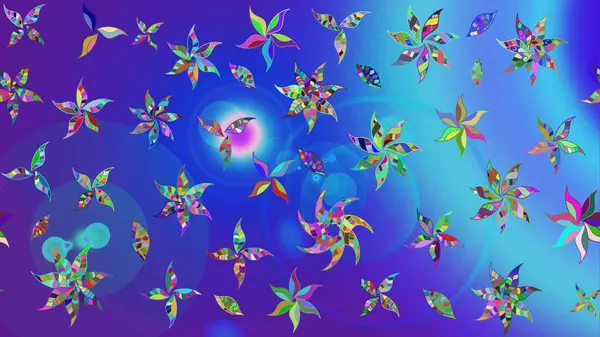 Raster illüstrasyonu. Robot resim. Küçük çiçekte sevimli çiçek deseni var..