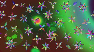 Çiçekli zambakların eskiz geçmişi. Parlak çiçekli kolaj çiçekleri yeşil ve kahverengi. Çiçek tasarımı için inanılmaz kolaj cennet tarzı..