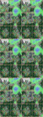 Yapraklı çiçekler ve yeşil ve gri renkli papatya çiçekleri. Raster - stok. Kusursuz arkaplan deseni.