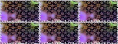 Eski moda arka plan. Kıvırcık, parlak örgü. Şablon, pürüzsüz, çiçekli kenar. Raster illüstrasyonu. Güzel, parlak, pürüzsüz kumaş, tuval. Çiçeklerin çelengi.