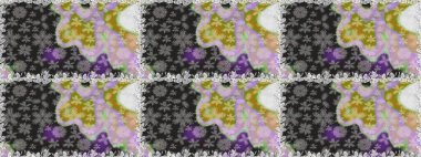 Raster düz çiçekleri pürüzsüz desen. Hediye ambalaj kağıdı, tebrik kartları, posterler ve pankart tasarımı. Gri ve nötr renkte çiçekler.