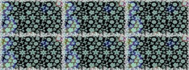 Sevimli çiçeklerle, desenli, siyah ve nötr renklerle renksiz desenler. Tekstil için dikişsiz suluboya desen. El çizimi çiçek pürüzsüz desen (taş)).