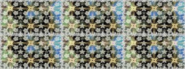 Çiçekli karalama şeklinde Raster çiçek deseni. Yumuşak, bahar çiçekli arka plan. Gri ve nötr renkte çiçekler.