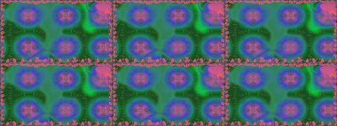 El çizimi dikişsiz sonbahar çiçekleri deseni. Tekstil ve kapak tasarımı için mükemmel. Renkli yeşil ve mavi pürüzsüz desen. Doodle tarzı. Yeşil ve mavi renkte çiçekler.