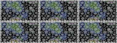 Üst manzara, yumuşak gri ve siyah renk tarzı. Manzaralı çiçek deseni. Çiçek kompozisyonu, el boyası, hassas şablon. Sevgililer günü ve tebrik kartı konsepti için şık bir davet.