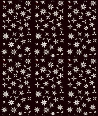 Küçük çiçekli yay deseni çiz. Raster illüstrasyonu. Suluboya tarzında siyah renkler üzerine.