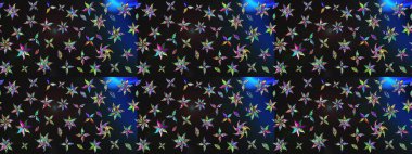 Gri ve mavi renkte çiçekler. Küçük çiçekte sevimli çiçek deseni var..