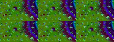 Küçük çiçekteki sevimli çiçek deseni. Robot resim. Raster illüstrasyonu.