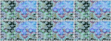 Mavi ve nötr renklerde çiçekler. Raster illüstrasyonunda kusursuz çiçek deseni.