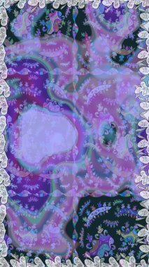 Çiçeksiz desenli arka plan. Mavi ve mor renkli çiçekler. Renkli Bahar Temalı Kusursuz Arkaplan. Düz Çiçek Elementleri Tasarım Raster illüstrasyonu.